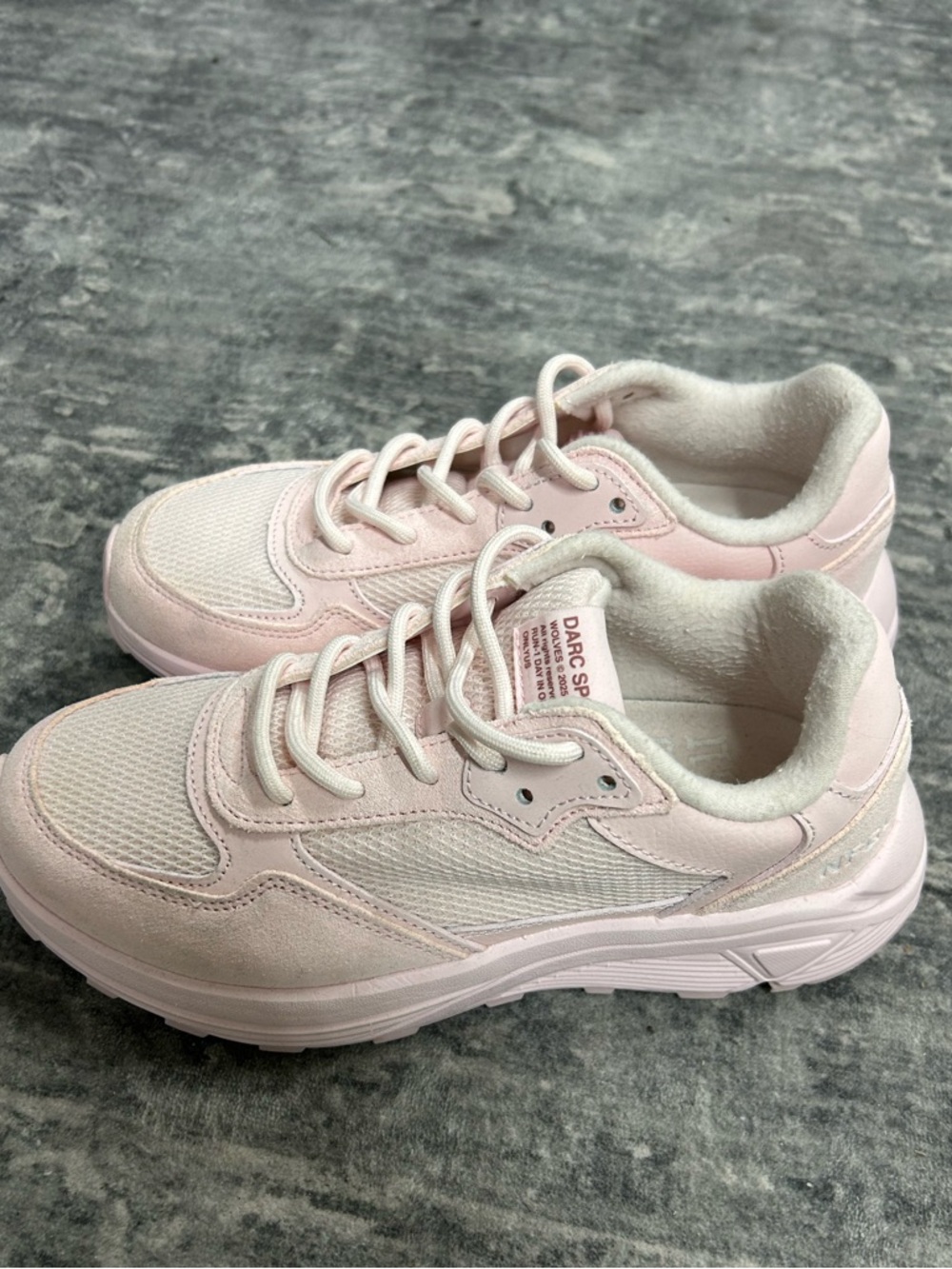 Darc Sport Women's Baby Pink Lace-Up Athletic Sneakers - Picture 3 of 6